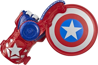 Дисковый бластер Nerf Marvel Captain America Shield Sling Перчатка, запускающая щит Капитана Америки (E7375)