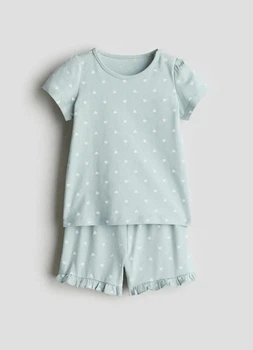 Пижама (футболка и шорты) бирюзовая в сердца H&M 98см (400012303)
