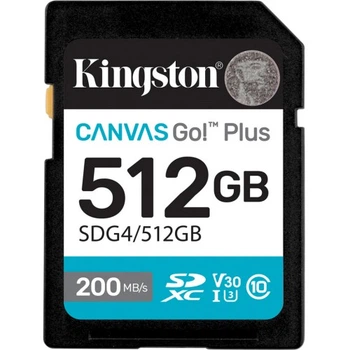 Карта памяти Kingston 512GB SDXC сlass 10 UHS-I U3 V30 Canvas Go Plus G4 (SDG4/512GB) Kingston SDG4/512GB 913698