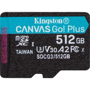 Карта памяти Kingston 512GB microSDXC сlass 10 UHS-I U3 V30 A2 Canvas Go Plus G4 (SDCG4/512GBSP) Kingston SDCG4/512GBSP 913677