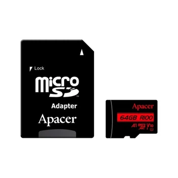 Карта памяти Apacer 64GB microSD class 10 UHS-I V10 A1 (AP64GMCSX10UB-R) Apacer AP64GMCSX10UB-R 919934