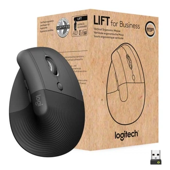 Мышка Logitech Lift Vertical Ergonomic Wireless/Bluetooth for Business Graphite (910-006494) Logitech 910-006494 909197