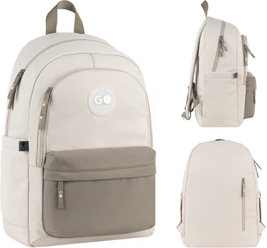 Рюкзак GoPack Education Teens 141L 43x28x17 см 17 л Бежевый с коричневым (GO26-141L-1)