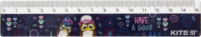 Лінійка пласт. 15см "Kite" №К19-090-3 Owls(100)
