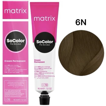 Стійка крем-фарба Matrix SoColor Pre-Bonded 6N - Натуральний темний блондин 90 мл