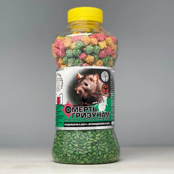 Родентицид Смерть гризунам зерно зелене + гранули 400 г Agromaxi