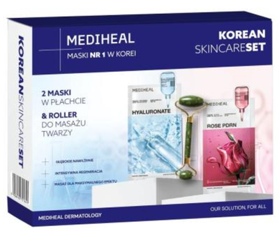 Zestaw do pielęgnacji twarzy Mediheal Maseczki w płachcie 2 x 24 ml + Szklany masażer (5908450721641)