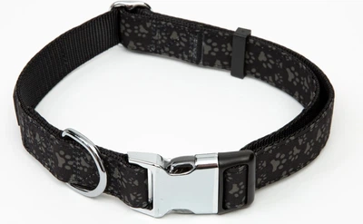Obroża dla psów Paw Love regulowana M Czarna (5714156139334)