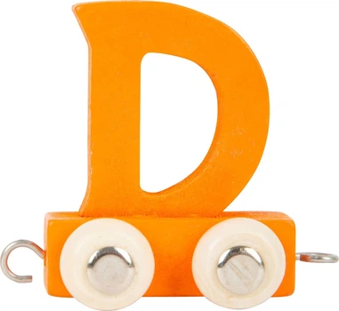 Wagonik Small Foot drewniany z literą D Pomarańczowy 5420131 (4020972992482)