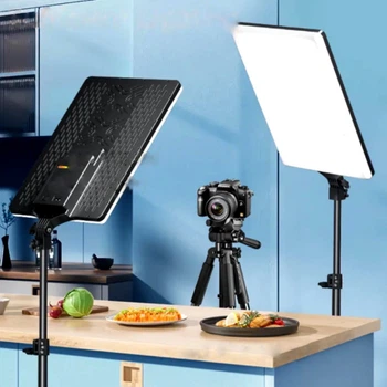 LED світильник 220В 35х60х2.6 см з пультом ДУ три температурні режими для фото та відео чорний L-3560