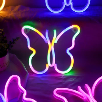 Нічний світильник Neon Amazing для дітей форма метелика м'яке світло для створення затишної атмосфери