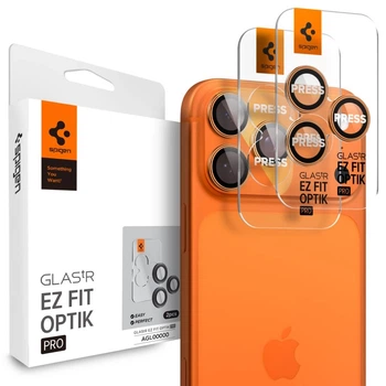Szkło hartowane Spigen Optik Pro do Apple iPhone 16 Pro / Max / 17 Pro / Max Orange (8800283312560)