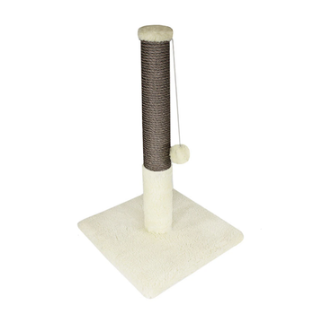 Дряпка для котів Lucky Pet ДКП сизаль сіра міні, хутро біле 30x30x51см