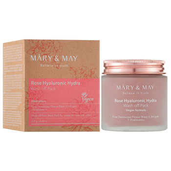 Mary&May Очищающая маска с экстрактом розы и гиалуроновой кислотой, Hyaluronic Hydra Wash Off Pack, 125 г