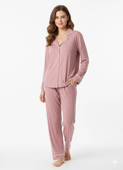 Пижамная рубашка H&M M Розовый 0998802_роз