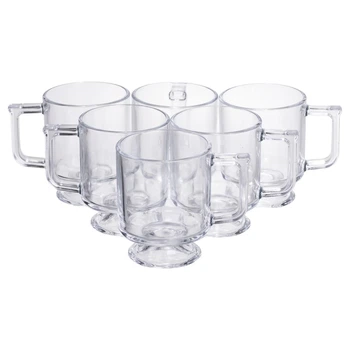 Набір чашок 6 шт для чаю та кави Goblet по 300 (мл) кружки скляні Прозорий HP-19-L6