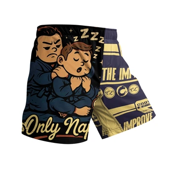 Шорты (Fight Shorts) No Taps мужские для занятий спортом (MMA кикбоксинг тайский бокс борьба спорзал бег) - XXL