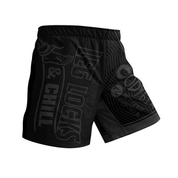 Шорты (Fight Shorts) Leg Locks мужские для занятий спортом (MMA кикбоксинг тайский бокс борьба спорзал бег) - М