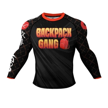 Рашгард (лонгслів) Backpack Gang компресійний для чоловіків для занять спортом (MMA, кікбоксинг, спорзал, біг) - XXL