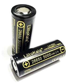 Аккумулятор высокотоковый LiitoKala 26650 5000mAh Lii-50A Li-ion - литий-ионный АКБ для фонарика, повербанка, электроинструмента