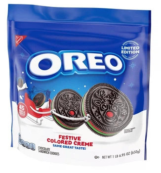Печиво Oreo Red and Green Creme Limited Edition Christmas Cookies 45шт, 650г