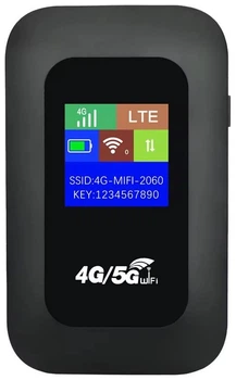 Портативний Wi-Fi модем Mobile Router PH312-E LCD 2.4ГГц, 4G LTE роутер Black (18660)
