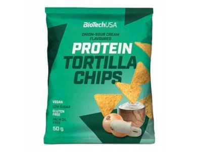 Замінники харчування BiotechUSA Protein Tortilla Chips 50 грамів Смак Цибуля Сметана