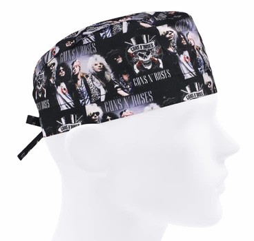 Медична шапочка чоловіча FloralScrubs універсальна принт Guns N’ Roses
