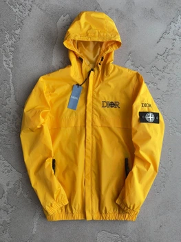 Вітрівка жіноча демісезонна Stone Island/ DIOR жовта, весна-літо-осінь, розмір L
