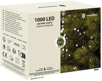 Lampki choinkowe Springos 1000 LED 80 m (5907719422053)
