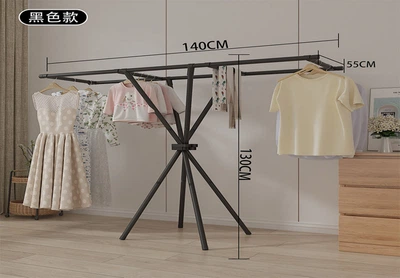 Складна вішалка для одягу YH9912B, чорна