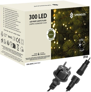 Lampki choinkowe Springos Flash 300 LED 24 m (5907719422107)