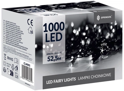 Lampki choinkowe Springos Flash 1000 LED 50 m (5907719464619)