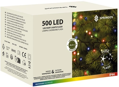 Новорічна гірлянда Springos Flash 500 LED 40 м (5907719489834)