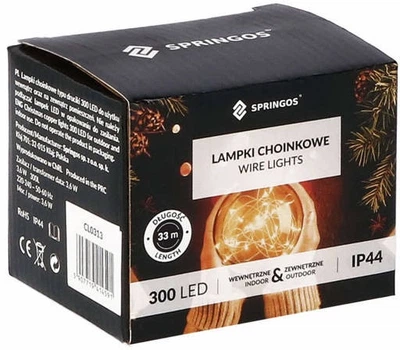 Lampki choinkowe Springos 300 LED 30 m (5907719414515)