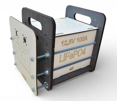 Корпус Эконом для LiFePO4 - 100х4s EVE (100Ah 100Ач на 4 ячейки) Бокс Аккумуляторы (Разбор) Деревянный Ящик Коробка под Элементы Батареи