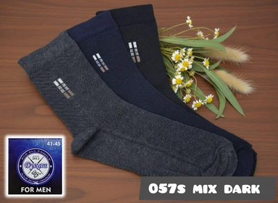 Носки мужские летние с сеткой 057S Mix Dark, 41-45р. Набор из 6 пар (2 серые, 2 синие, 2 черные)