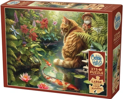 Puzzle Cobble Hill Ryby Koi, kot i krasnal XL 275 elementów (625012480307)