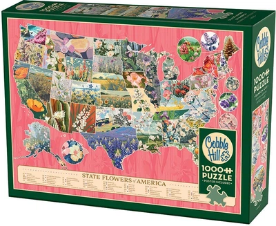 Puzzle Cobble Hill Kwiaty symbole Ameryki 1000 elementów 113527 (625012403153)