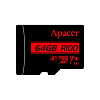 Карта памяти Apacer 64GB microSD class 10 UHS-I V10 A1 (AP64GMCSX10UB-RA) Apacer AP64GMCSX10UB-RA 913625