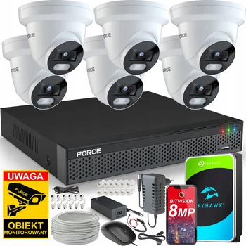Комплект мониторинга Force 6x IP-камера 8 мп Белый