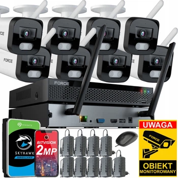 Комплект мониторинга Force Wіfi 8x IP-камера 2 мп Белый