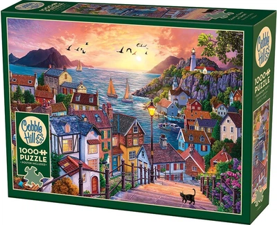 Puzzle Cobble Hill Zachód słońca w nadmorskim miasteczku 1000 elementów 113096 (625012402842)
