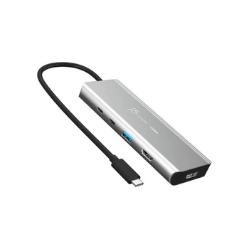 Концентратор J5create USB-C 7-in-1 USB 3.2 + USB-C PD + HDMI 4K + DisplayPort + SD/TF gray (JCD401-N) J5create JCD401-N 908691