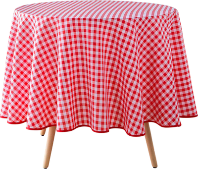 Obrus Douceur d'interieur Vichy okrągły w kratkę 180 cm (3574387233766)