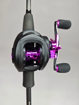 Мультипликаторная катушка FishMX 2000 (Low Profile) Розовая для правой и левой руки спиннинга рыбалки права
