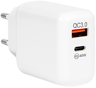 Ładowarka sieciowa Blow 76-029 gniazdo USB + USB - C PD GAN 45W Biały (5900804146520)