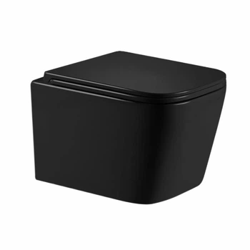 Унитаз подвесной Qtap Crow Ultra Quiet черный с сиденьем Slim Duroplast бесшумный для ванной комнаты. (601310)