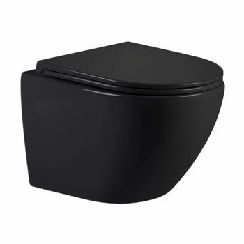 Унитаз подвесной Qtap Ultra Quiet черный с сиденьем Slim Duroplast Soft-close для ванной комнаты (601311)
