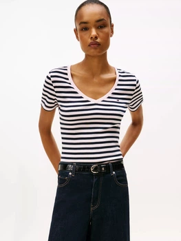 Футболка бавовняна довга жіноча Tommy Hilfiger XW06030-TBA XS Icy Pink (198296356472)